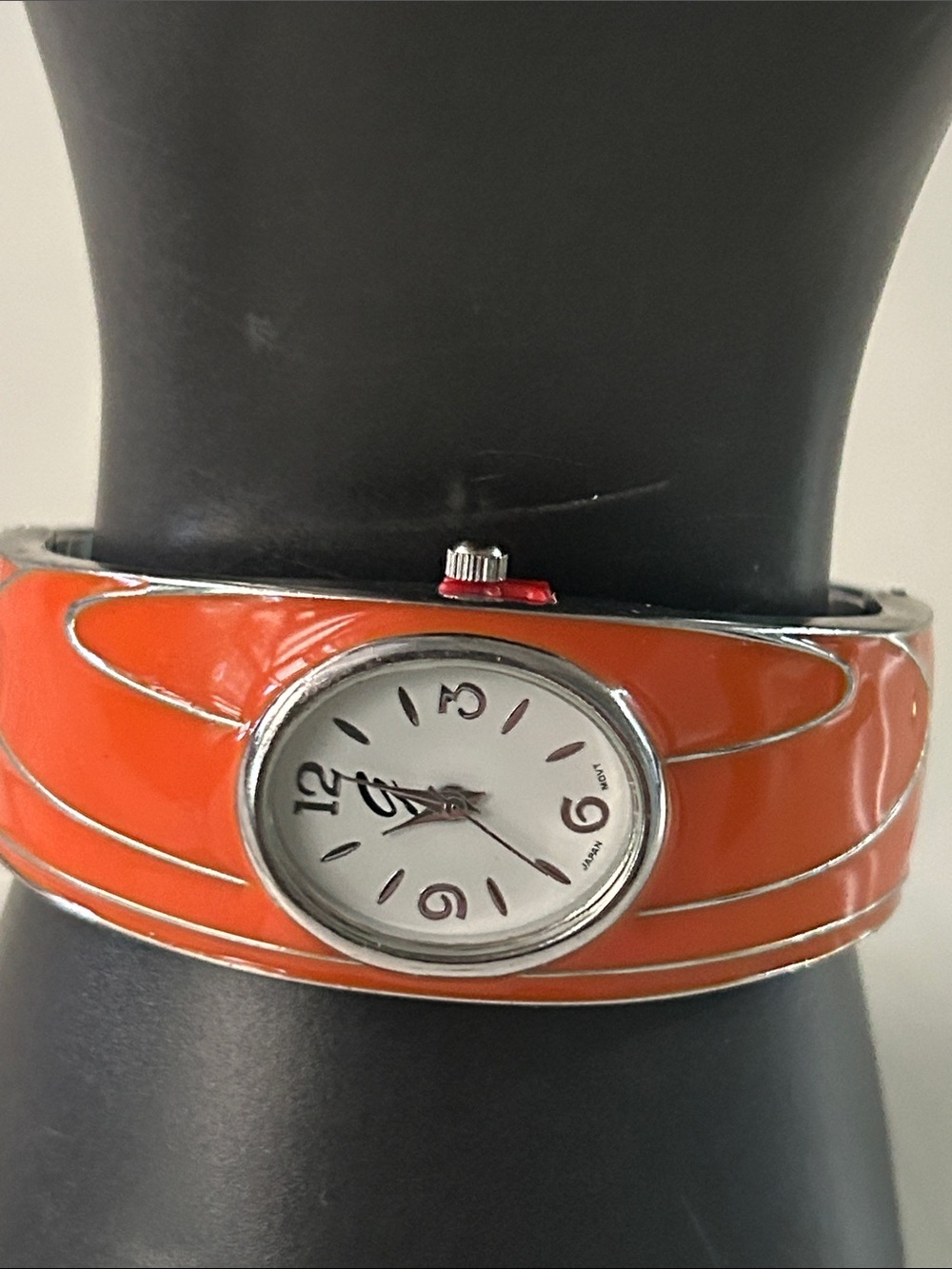 Geneva Women's Orange Cuff Band Analog Watch Fashion NEW BATTERY